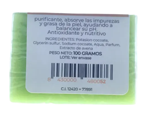 jabón de avena natural