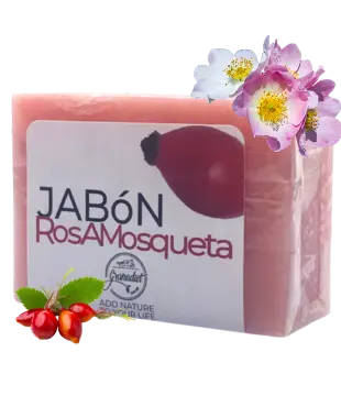 jabón de rosa mosqueta natural