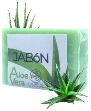 pastilla de jabón de aloe vera