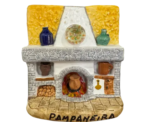 Decoración chimenea pequeña de barro cocido