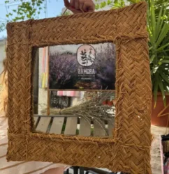 Espejo de esparto cuadrado