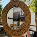 Espejo de esparto redondo
