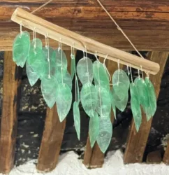 Llamador de nácar hojas azul